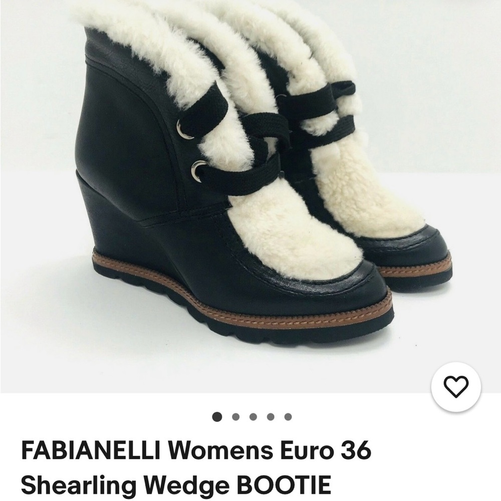 Fabianelli Shearling Wedge Booties size 8
